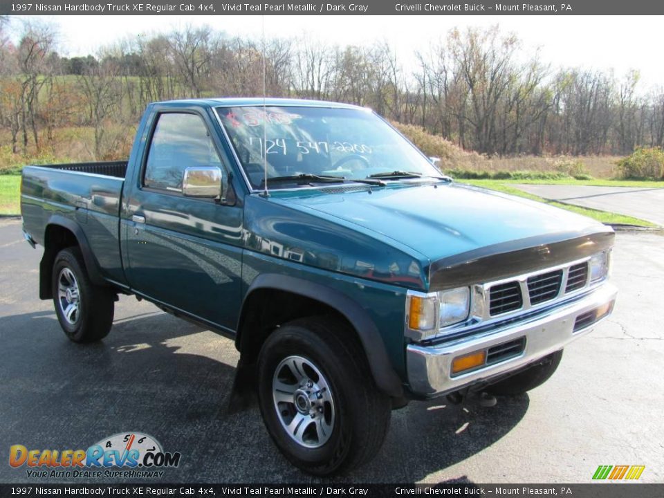 1997 Nissan Hardbody Truck XE Regular Cab 4x4 Vivid Teal Pearl Metallic / Dark Gray Photo #11