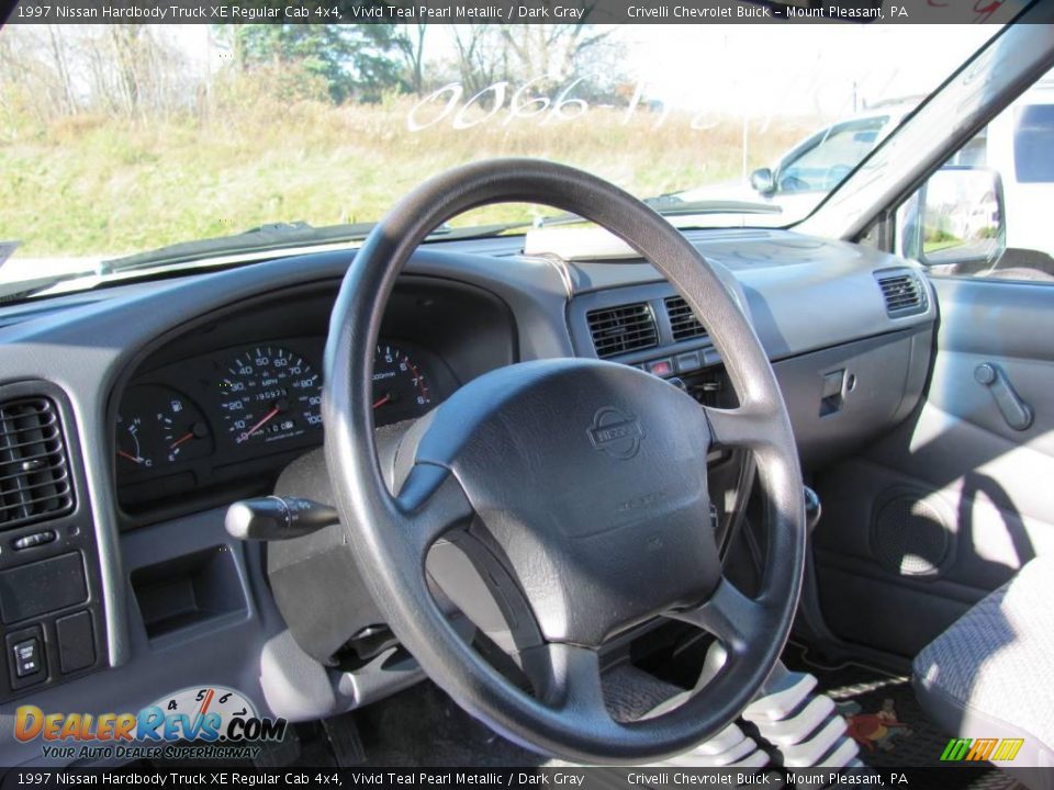 1997 Nissan Hardbody Truck XE Regular Cab 4x4 Vivid Teal Pearl Metallic / Dark Gray Photo #13