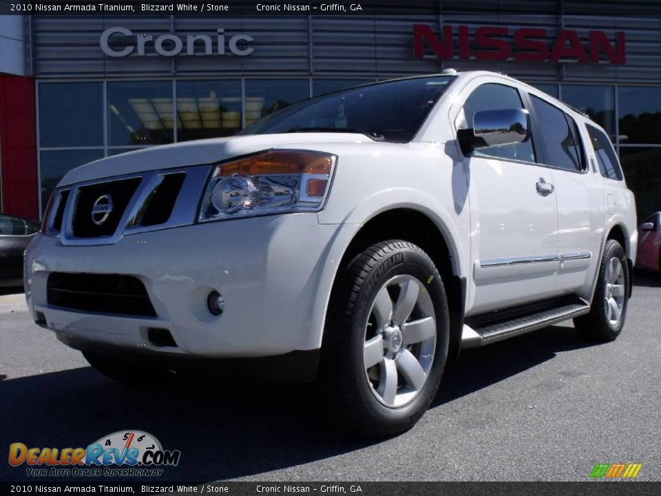 2010 Nissan Armada Titanium Blizzard White / Stone Photo #1