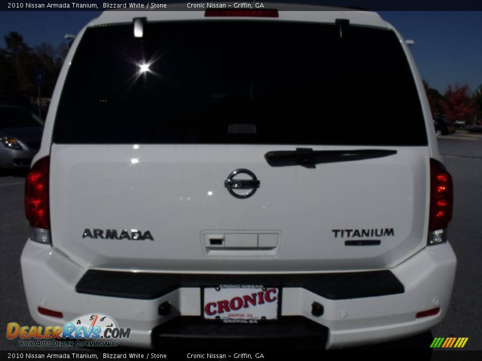 2010 Nissan Armada Titanium Blizzard White / Stone Photo #4