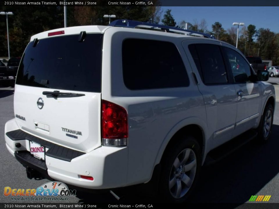 2010 Nissan Armada Titanium Blizzard White / Stone Photo #5
