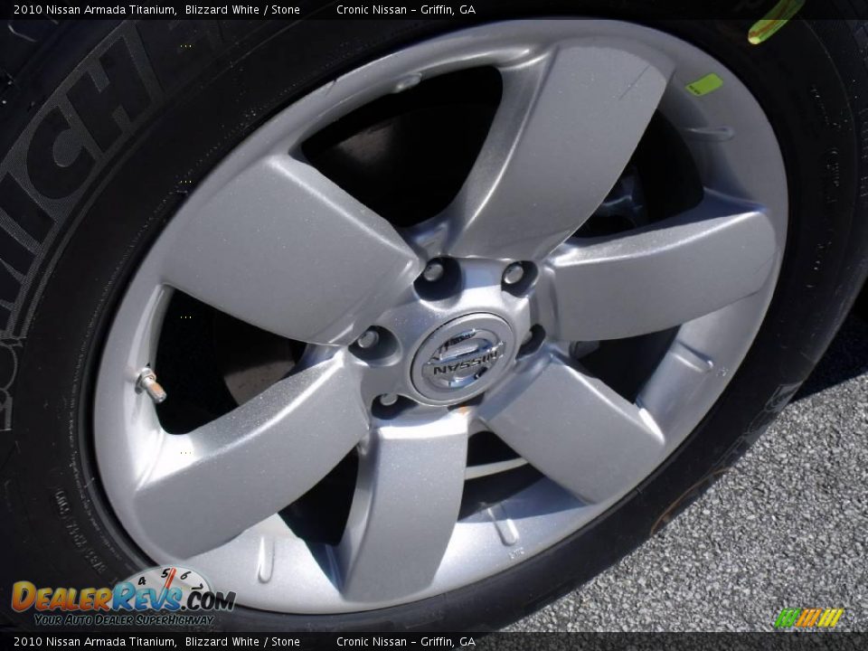2010 Nissan Armada Titanium Blizzard White / Stone Photo #9