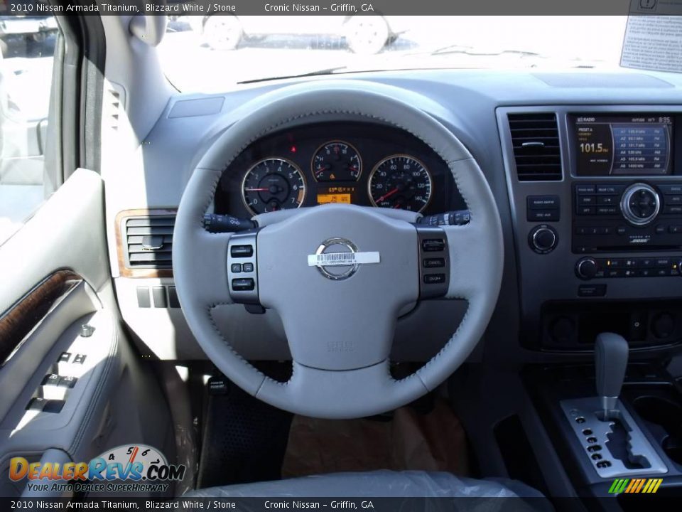 2010 Nissan Armada Titanium Blizzard White / Stone Photo #12