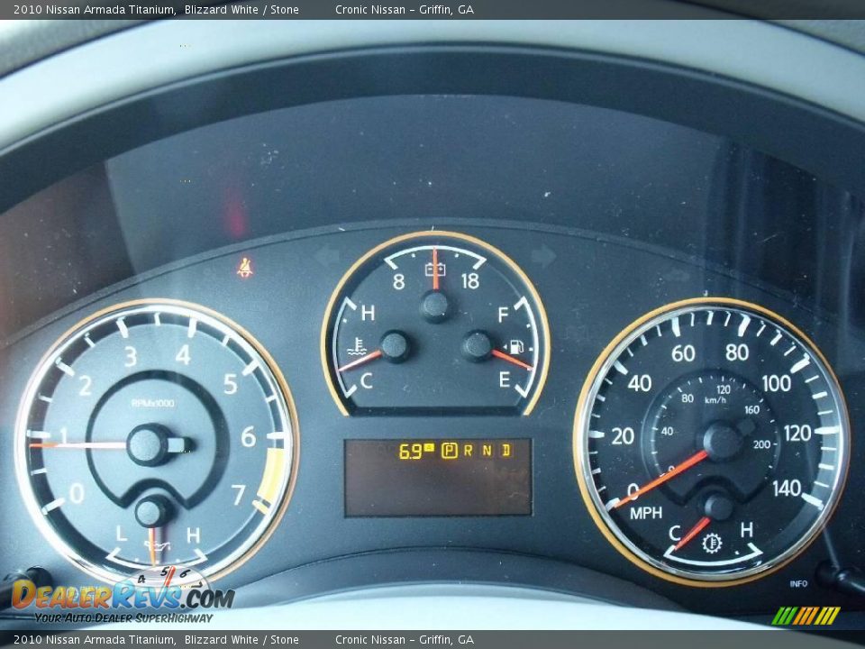 2010 Nissan Armada Titanium Blizzard White / Stone Photo #13
