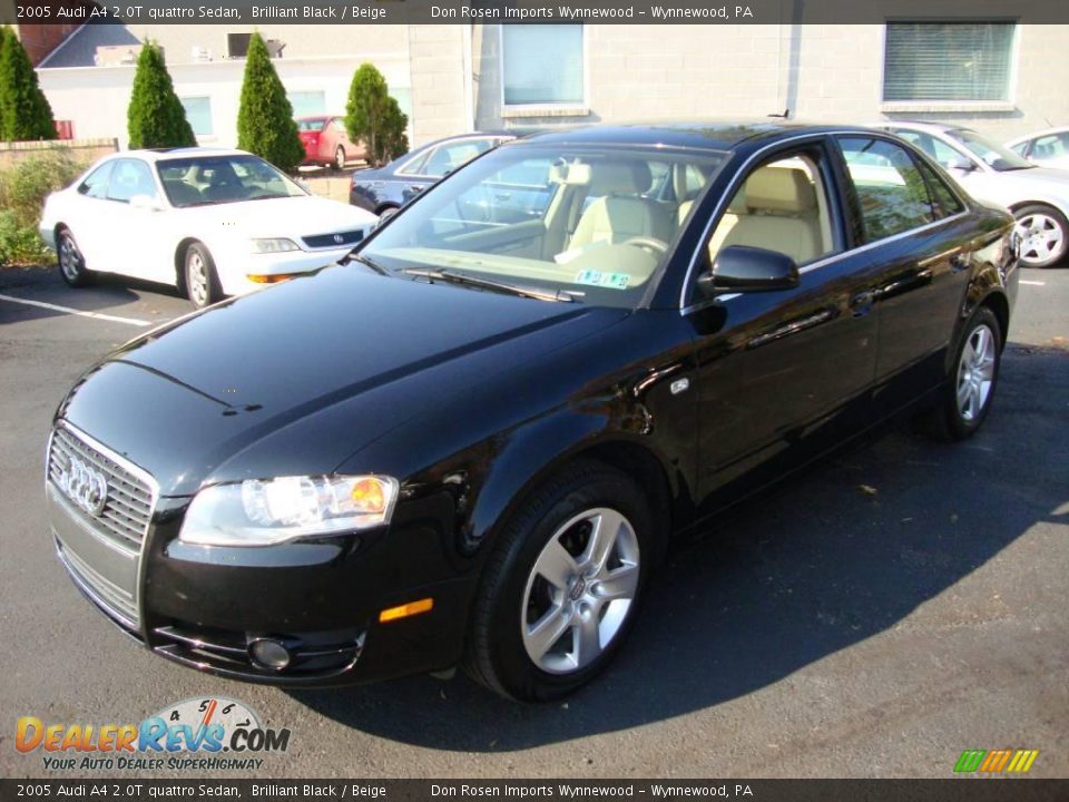 2005 Audi A4 2.0T quattro Sedan Brilliant Black / Beige Photo #1