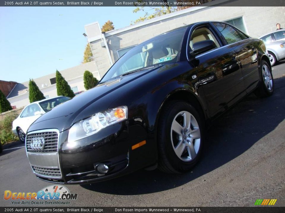 2005 Audi A4 2.0T quattro Sedan Brilliant Black / Beige Photo #2