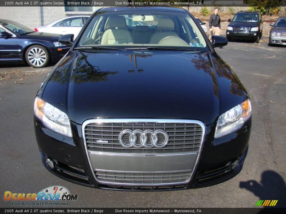 2005 Audi A4 2.0T quattro Sedan Brilliant Black / Beige Photo #3