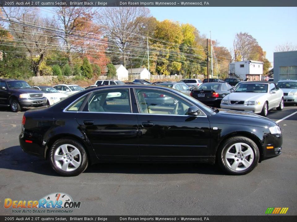 2005 Audi A4 2.0T quattro Sedan Brilliant Black / Beige Photo #6