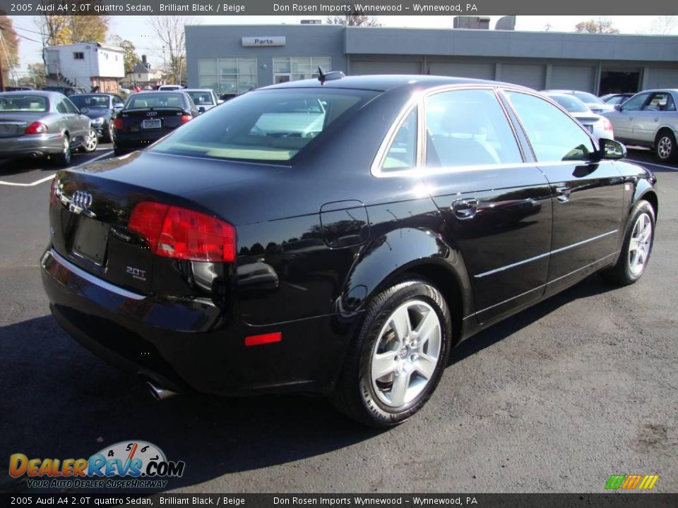 2005 Audi A4 2.0T quattro Sedan Brilliant Black / Beige Photo #7