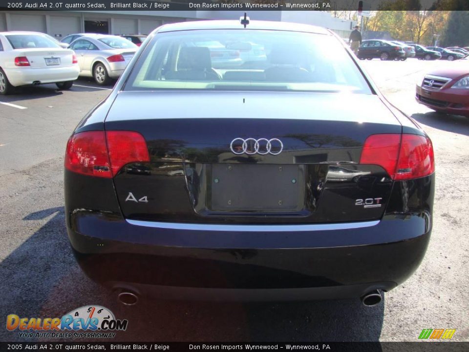 2005 Audi A4 2.0T quattro Sedan Brilliant Black / Beige Photo #8