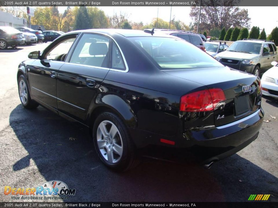 2005 Audi A4 2.0T quattro Sedan Brilliant Black / Beige Photo #9