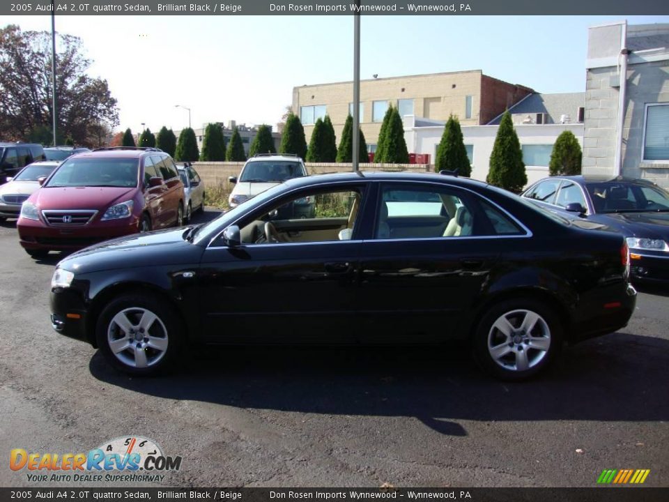 2005 Audi A4 2.0T quattro Sedan Brilliant Black / Beige Photo #10