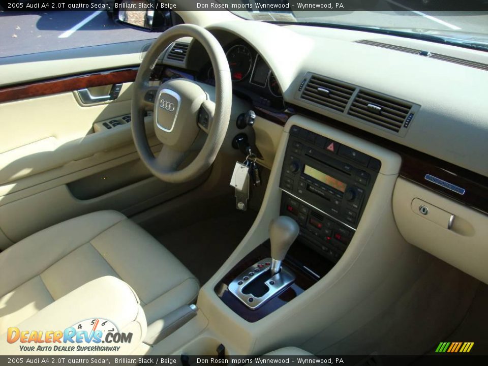 2005 Audi A4 2.0T quattro Sedan Brilliant Black / Beige Photo #19
