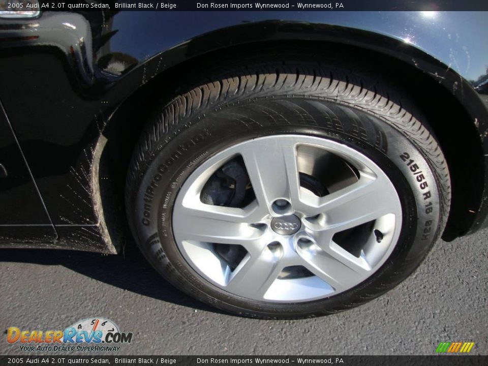 2005 Audi A4 2.0T quattro Sedan Brilliant Black / Beige Photo #26