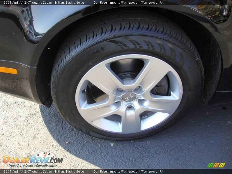 2005 Audi A4 2.0T quattro Sedan Brilliant Black / Beige Photo #27