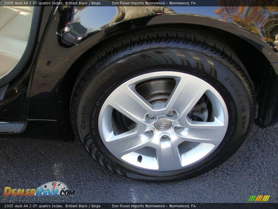 2005 Audi A4 2.0T quattro Sedan Brilliant Black / Beige Photo #28