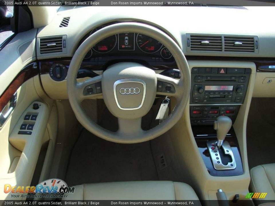 2005 Audi A4 2.0T quattro Sedan Brilliant Black / Beige Photo #31