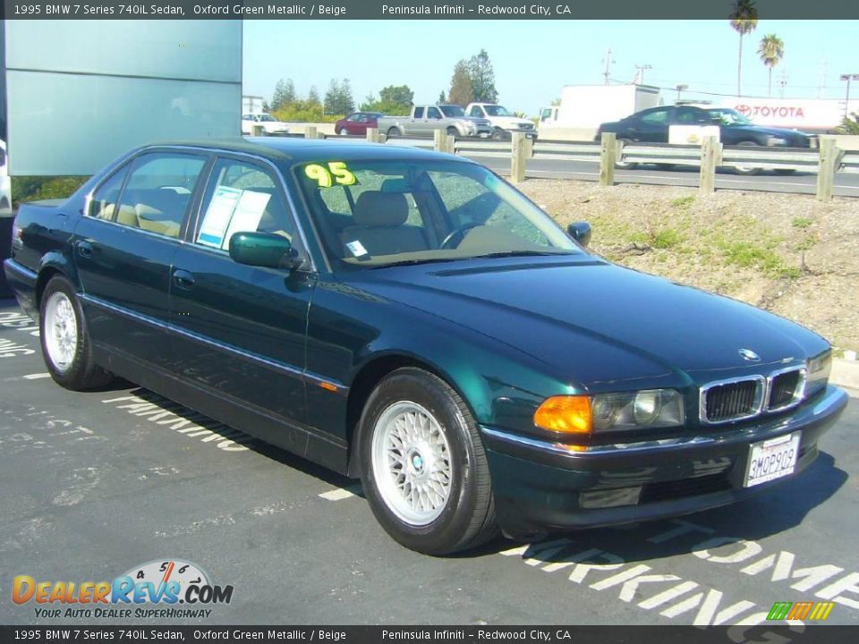 1995 BMW 7 Series 740iL Sedan Oxford Green Metallic / Beige Photo #1