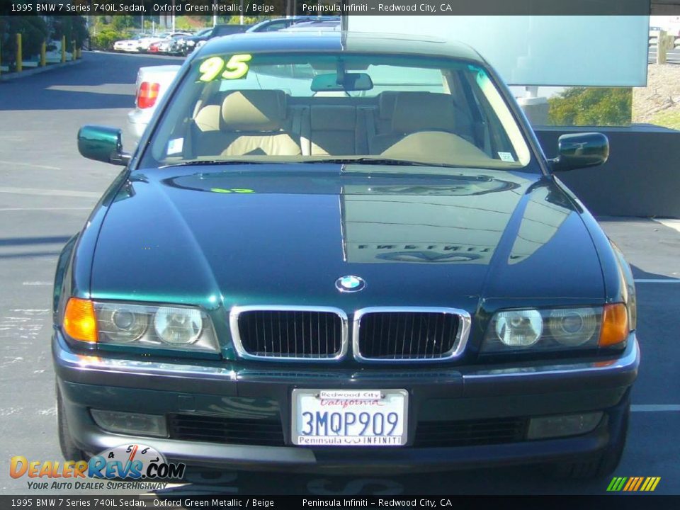 1995 BMW 7 Series 740iL Sedan Oxford Green Metallic / Beige Photo #2