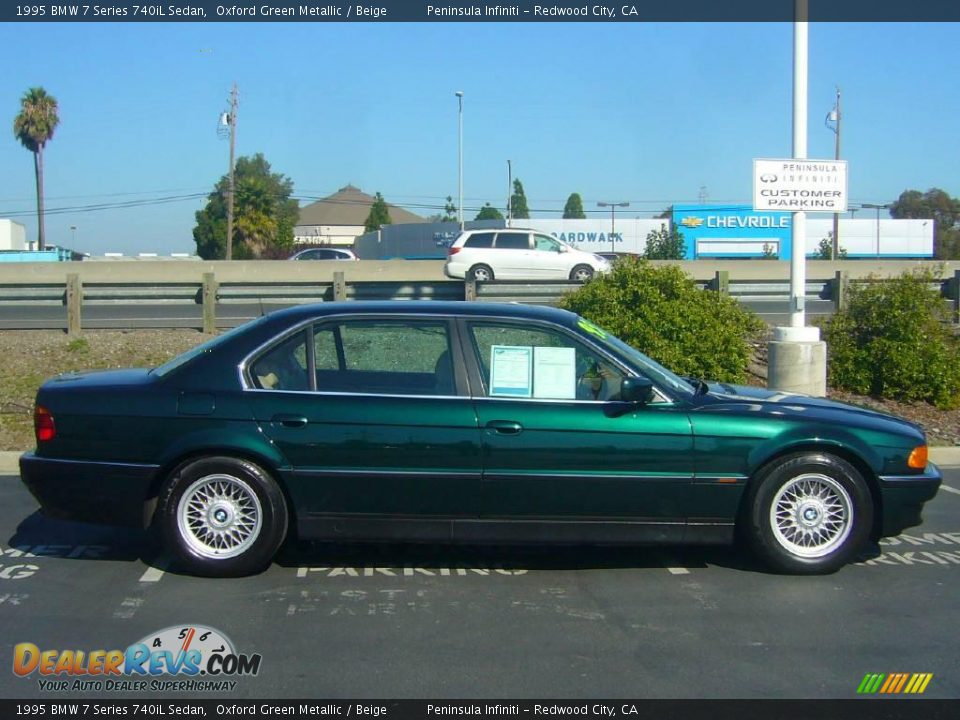1995 BMW 7 Series 740iL Sedan Oxford Green Metallic / Beige Photo #3