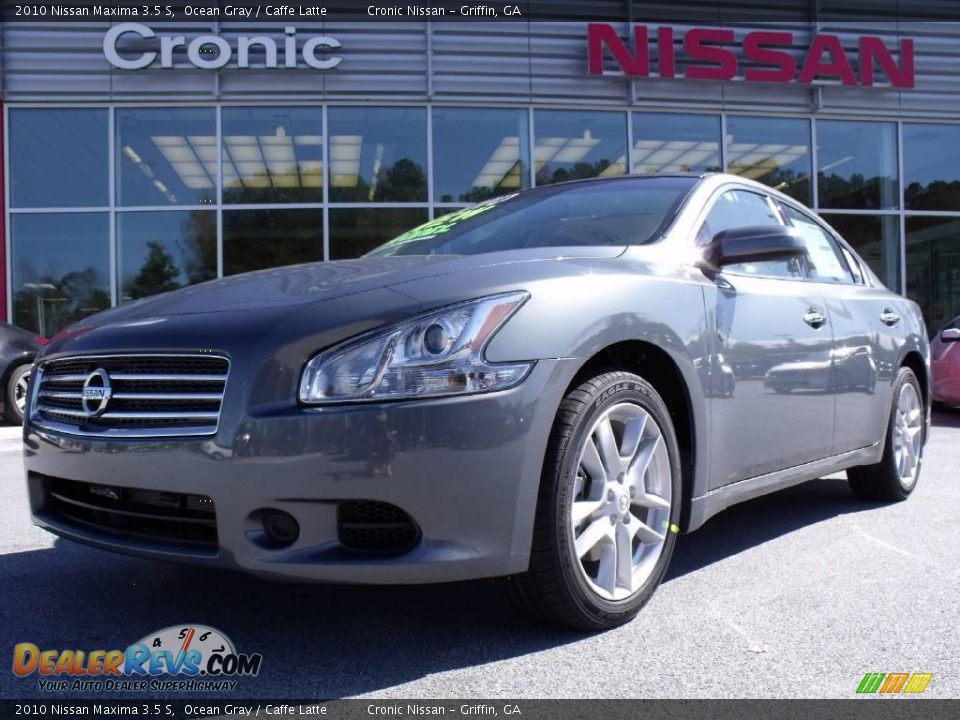 2010 Nissan Maxima 3.5 S Ocean Gray / Caffe Latte Photo #1