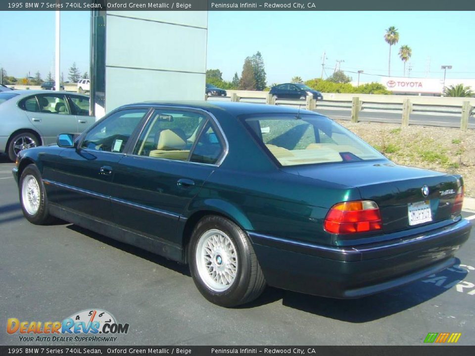 1995 BMW 7 Series 740iL Sedan Oxford Green Metallic / Beige Photo #4