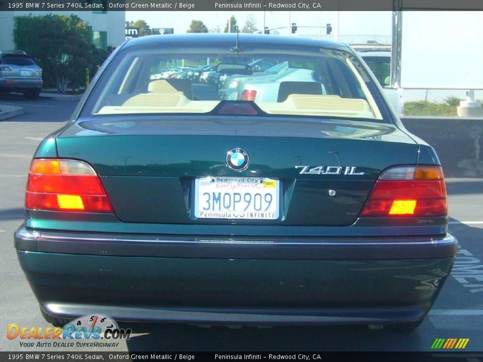 1995 BMW 7 Series 740iL Sedan Oxford Green Metallic / Beige Photo #5