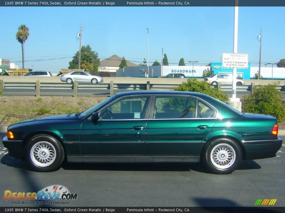 1995 BMW 7 Series 740iL Sedan Oxford Green Metallic / Beige Photo #6