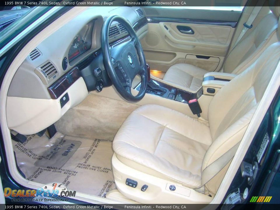 1995 BMW 7 Series 740iL Sedan Oxford Green Metallic / Beige Photo #7