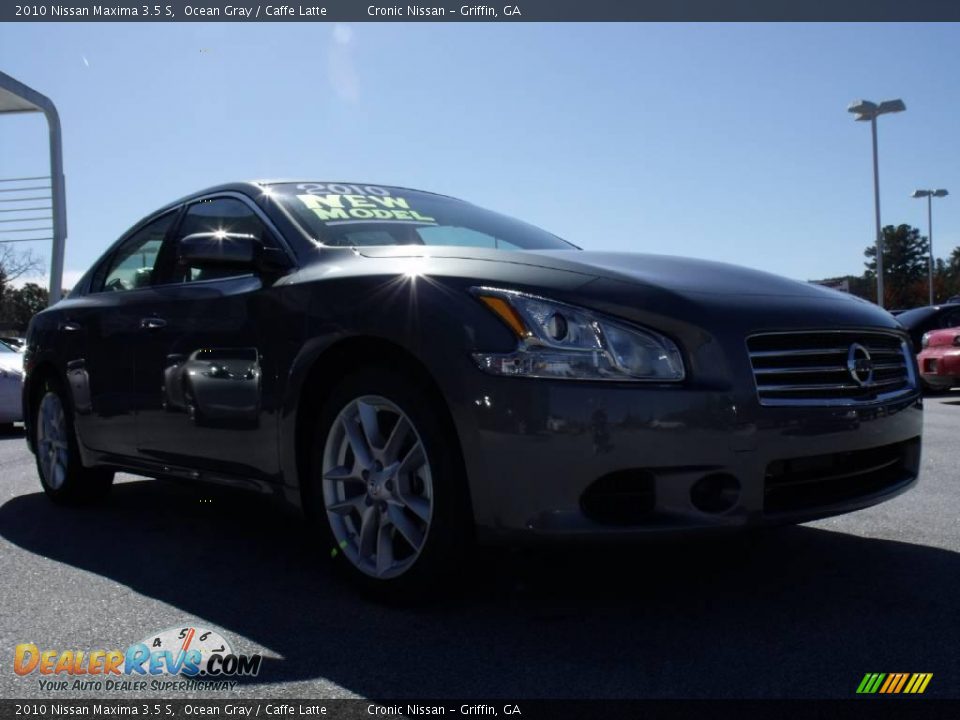 2010 Nissan Maxima 3.5 S Ocean Gray / Caffe Latte Photo #7