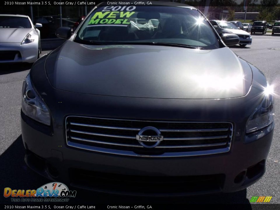 2010 Nissan Maxima 3.5 S Ocean Gray / Caffe Latte Photo #8
