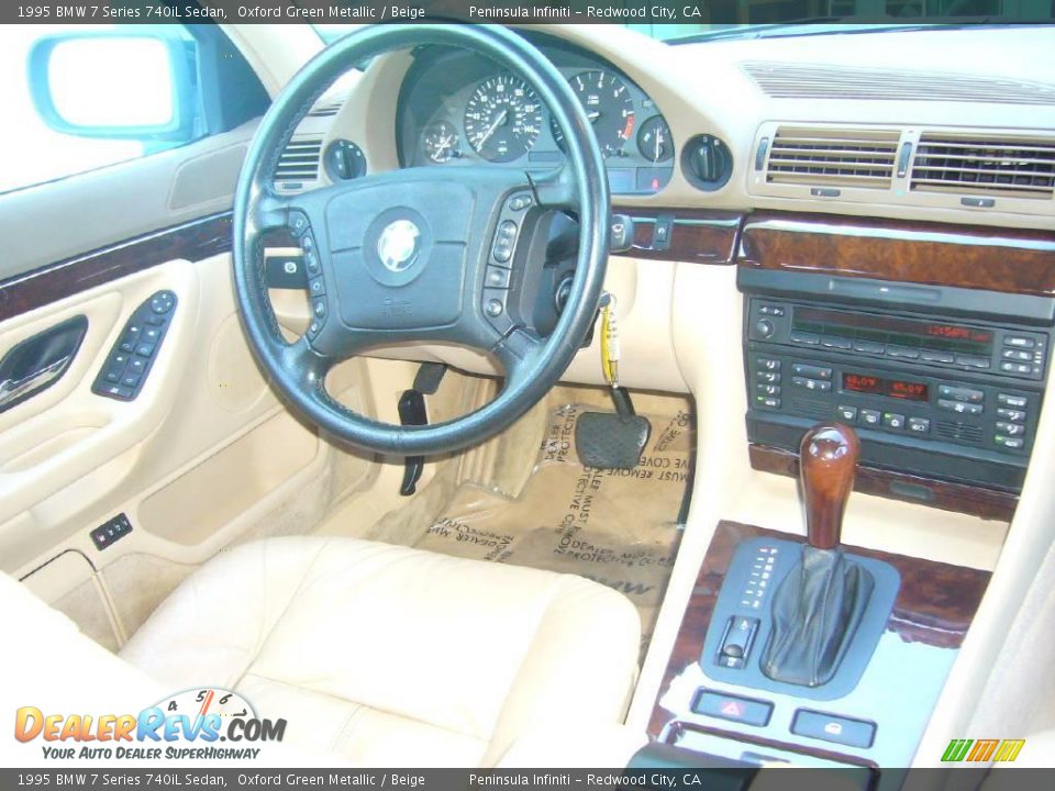 1995 BMW 7 Series 740iL Sedan Oxford Green Metallic / Beige Photo #11