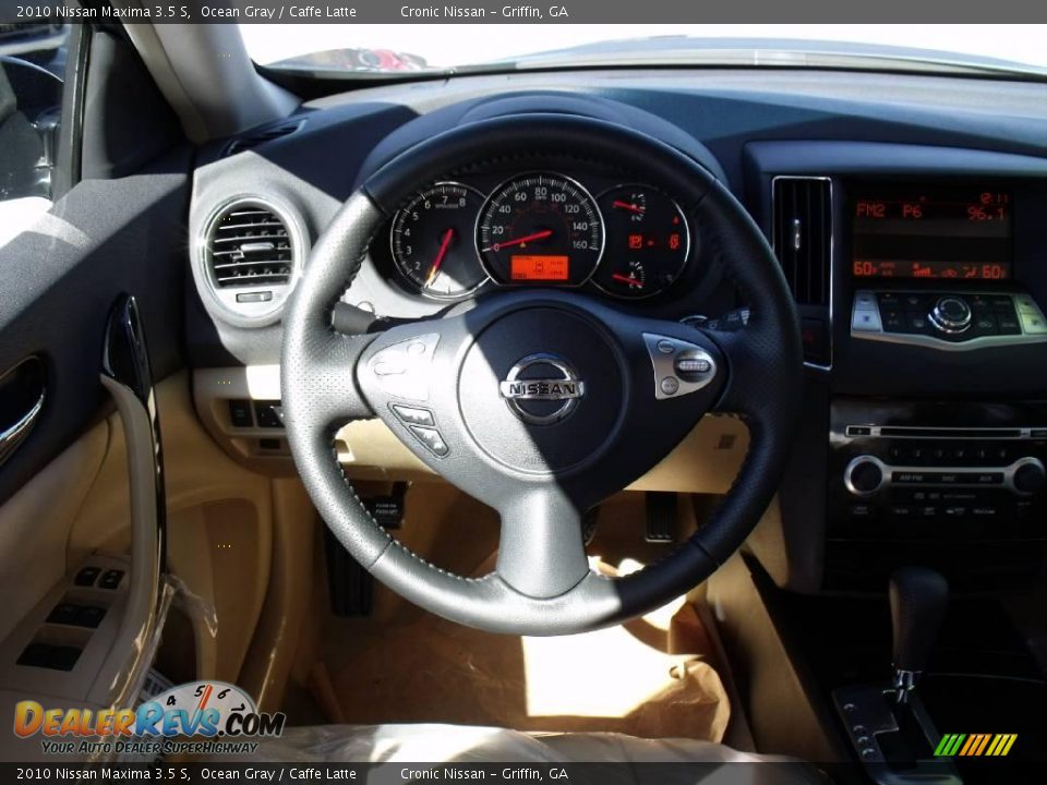 2010 Nissan Maxima 3.5 S Ocean Gray / Caffe Latte Photo #11