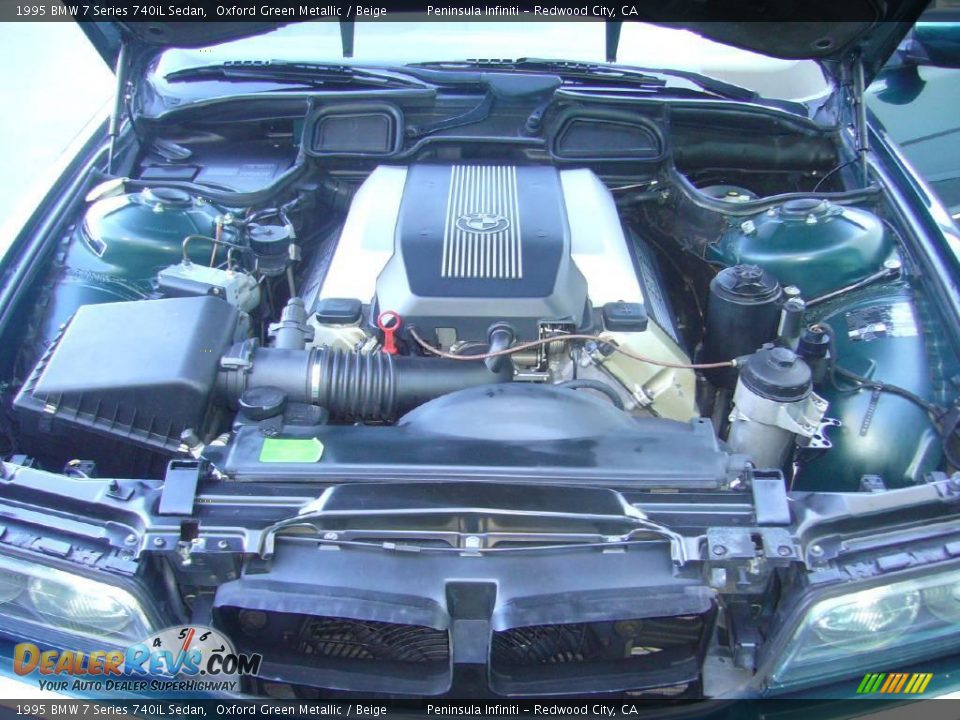 1995 BMW 7 Series 740iL Sedan Oxford Green Metallic / Beige Photo #25