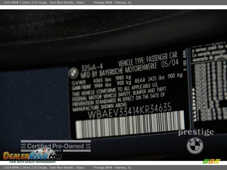 2004 BMW 3 Series 325i Sedan Steel Blue Metallic / Black Photo #9