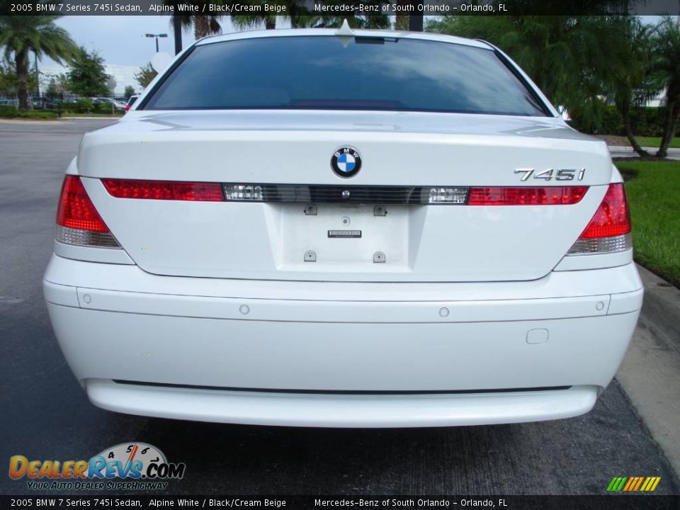 2005 BMW 7 Series 745i Sedan Alpine White / Black/Cream Beige Photo #7