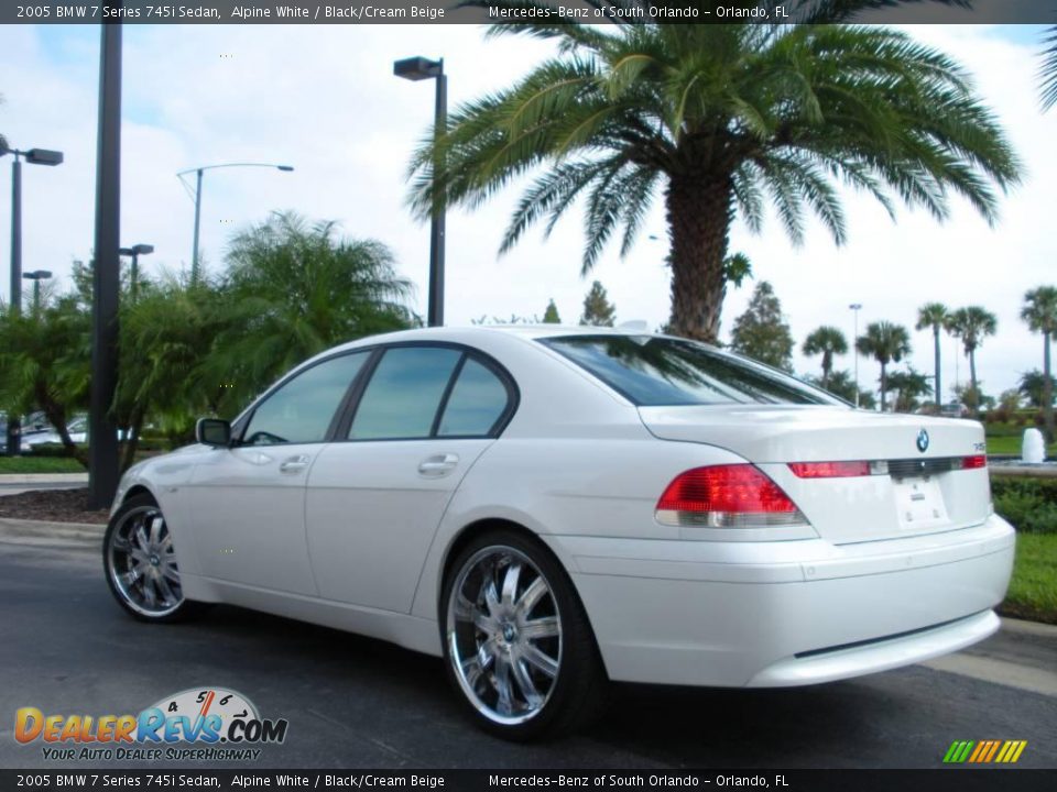 2005 BMW 7 Series 745i Sedan Alpine White / Black/Cream Beige Photo #8