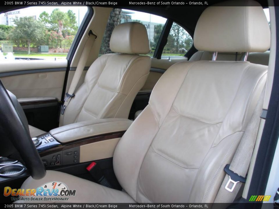 2005 BMW 7 Series 745i Sedan Alpine White / Black/Cream Beige Photo #12