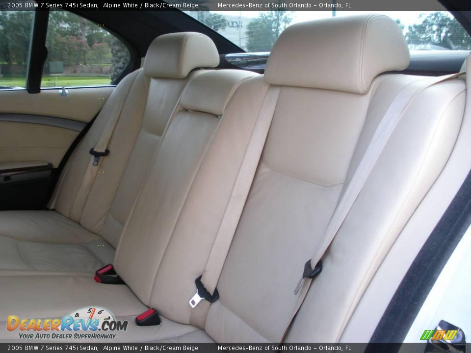 2005 BMW 7 Series 745i Sedan Alpine White / Black/Cream Beige Photo #14