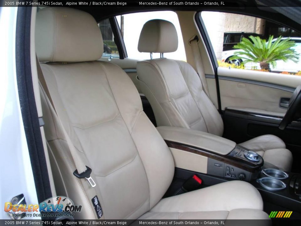 2005 BMW 7 Series 745i Sedan Alpine White / Black/Cream Beige Photo #17