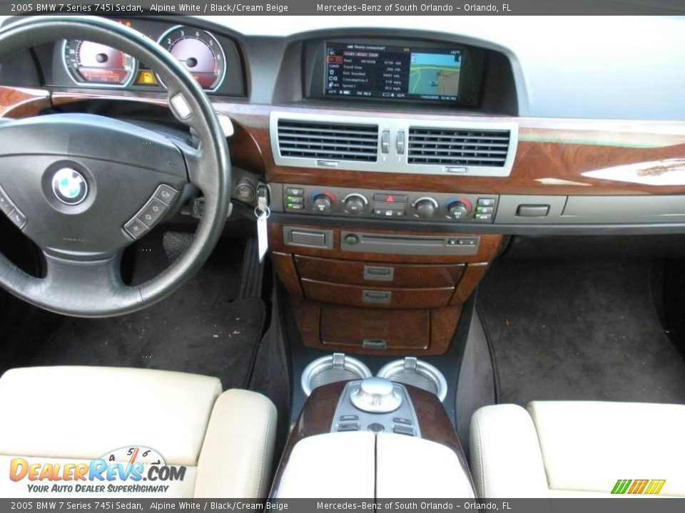 2005 BMW 7 Series 745i Sedan Alpine White / Black/Cream Beige Photo #18