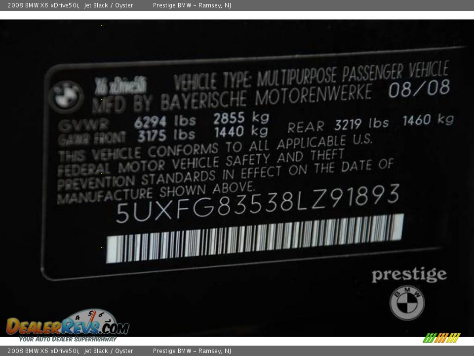 2008 BMW X6 xDrive50i Jet Black / Oyster Photo #8