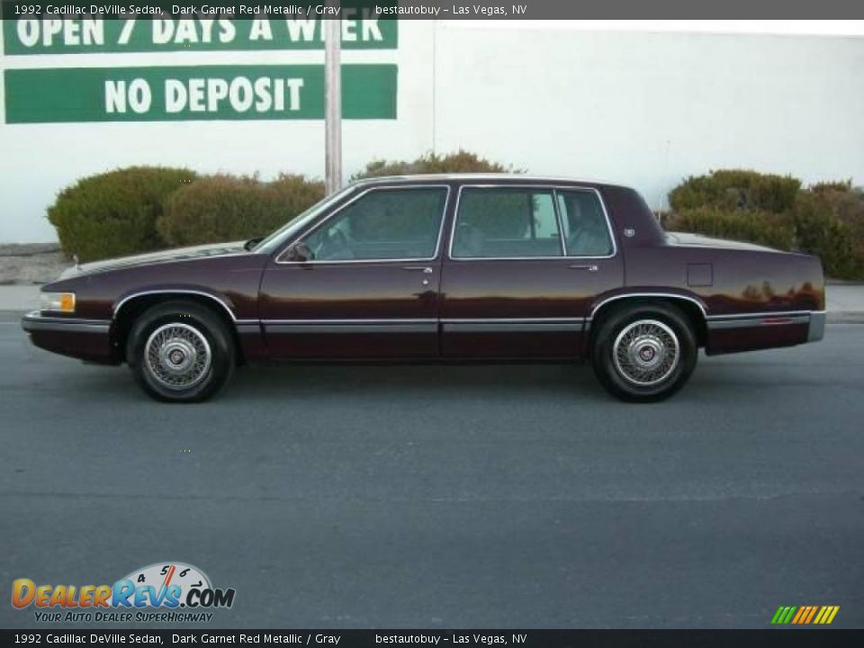 1992 Cadillac DeVille Sedan Dark Garnet Red Metallic / Gray Photo #1