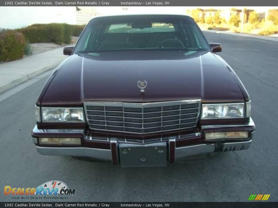 1992 Cadillac DeVille Sedan Dark Garnet Red Metallic / Gray Photo #4