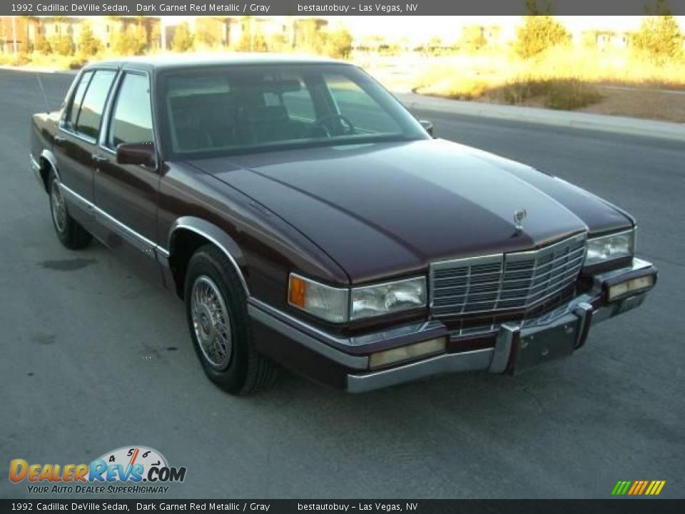 1992 Cadillac DeVille Sedan Dark Garnet Red Metallic / Gray Photo #5
