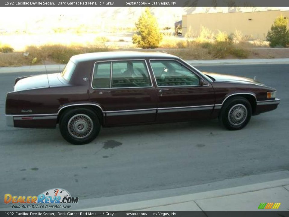 1992 Cadillac DeVille Sedan Dark Garnet Red Metallic / Gray Photo #6