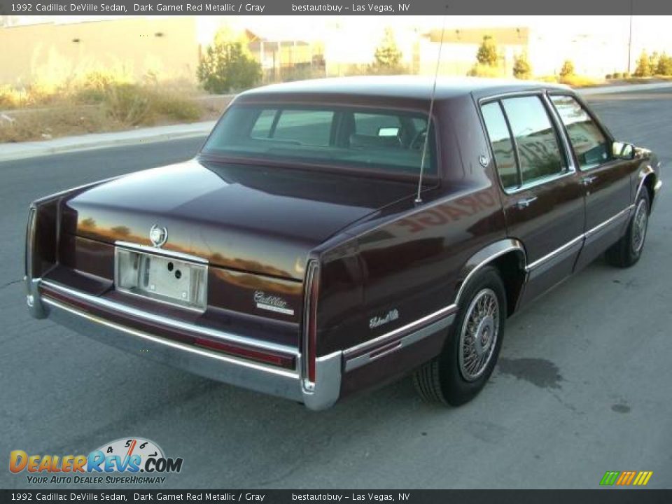1992 Cadillac DeVille Sedan Dark Garnet Red Metallic / Gray Photo #7