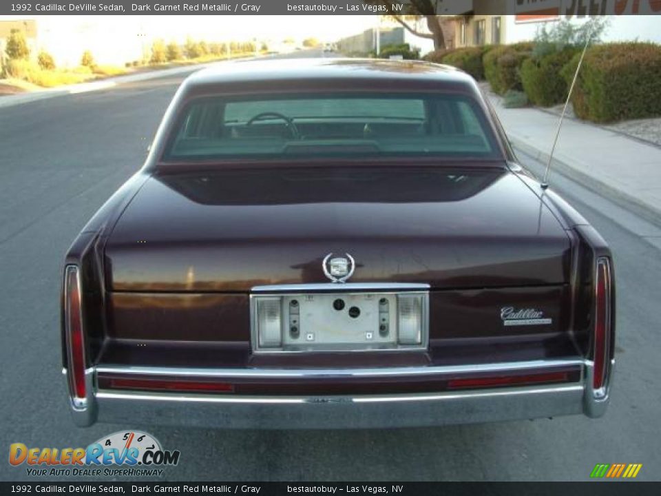 1992 Cadillac DeVille Sedan Dark Garnet Red Metallic / Gray Photo #8