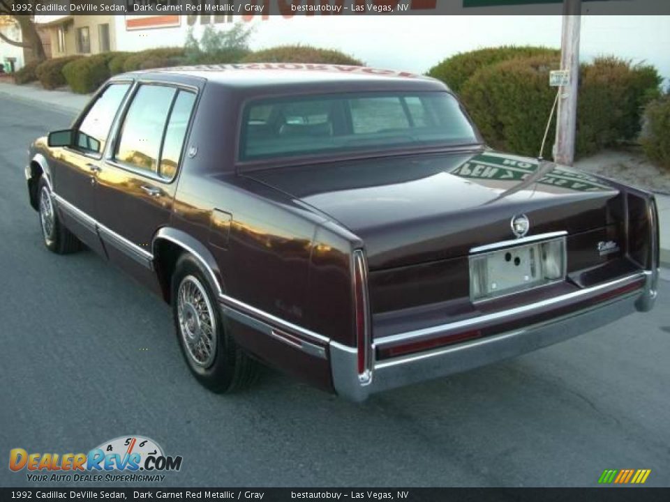 1992 Cadillac DeVille Sedan Dark Garnet Red Metallic / Gray Photo #9