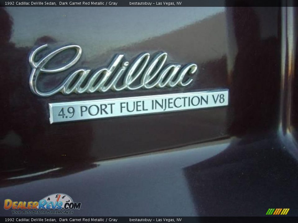 1992 Cadillac DeVille Sedan Dark Garnet Red Metallic / Gray Photo #10